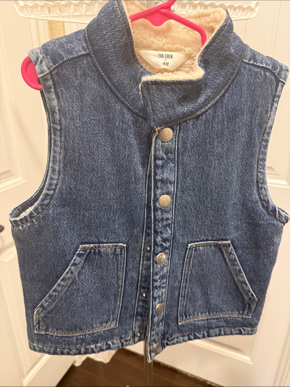 H&M Denim Sherpa-Lined Vest